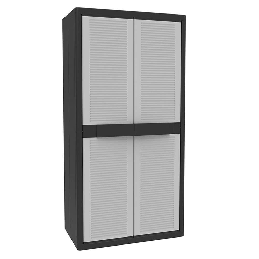 Terry, Jumbo Cab 3900 Qblack, Armario 2 Puertas, Divisor Vertical y 4 Estantes. 89,7x53,7x180 cm