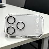 Camera Protector for iPhone 17 Pro Max, HD Clear Tempered Glass Lens Cover with Aluminum Metal Frame, Military-Grade Shatterproof, Strong Adhesion, Bubble-Free, 6X Enhanced Protection (White)