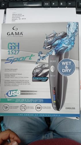 GA.MA SPORT GSH 1527 (GM0617) - RASOIO ELETTRICO WET & DRY - 3 TESTINE CON RIFINITORE