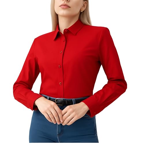 Chemisier boutonné femme chemise décontractée formelle coupe droite