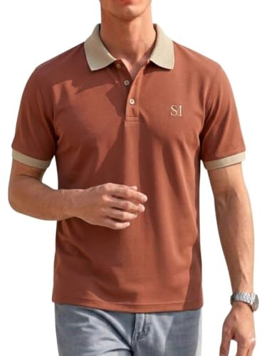 Image of SMOWKLY Men's T-Shirt | Stylish T Shirt with a Ribbed Collar | Soft Breathable Lightweight Polyester Blend | Stylish Regular Fit Casual TShirt for Men.