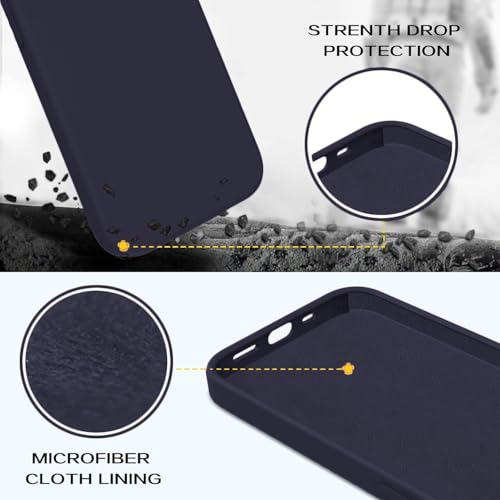 Image of DIZORO Microfiber Candy Case Compatible for iPhone 13 / iPhone 14 6.1 Inch Shockproof Slim Back Cover Liquid Silicone Case (Deep Purple)