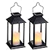Lanterna Solare Giardino Esterno,Tomshine 2 pcs LED Luci Solari Giardino,Effetto candela Lampade da Esterno IP44 per Prato,Decorativo LED Lampade Solari (Nero)