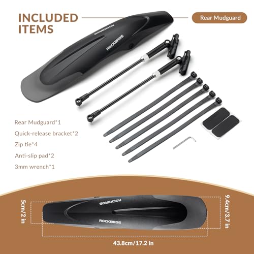 ROCKBROS Guardabarros Ajustables para Bicicleta MTB 26-29" Trasero miniatura 5