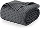 Utopia Bedding Baumwoll Waffeldecke 300 GSM (Anthrazitgrau - 228 x 228 cm), weiche, leichte, atmungsaktive Bettdecke für alle Jahreszeiten