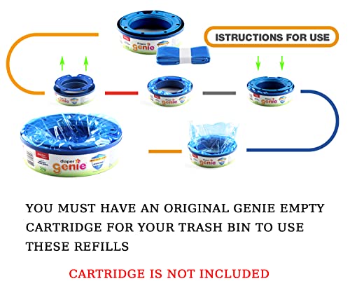 9 Pack Diaper Pail Refill Compatible With Cartridges For Genie Diaper Pail Refills Genie Bags Refill (Cartridge Is Not Included) #TOP4