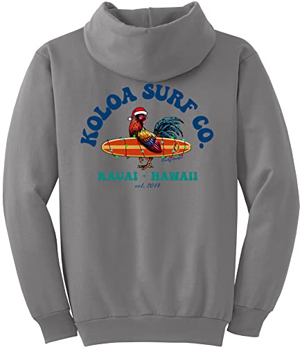 Koloa Surf Men's Cocky Surfer Christmas Logo Pullover Hoodies in S-5XL