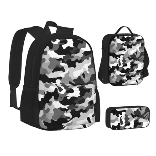 Sac à dos avec compartiment repas et trousse assortie ensemble mixte décontracté - 2