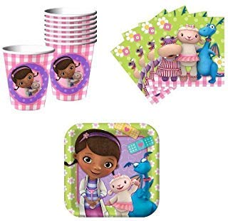 Doc McStuffins Birthday Party Supplies Set Plates Napkins Cups Kit for 16
