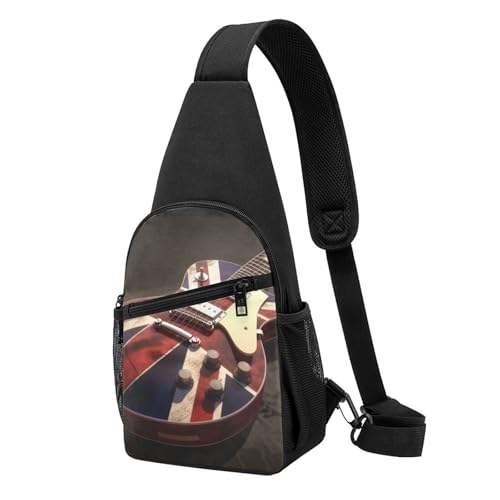 Sac à dos à bandoulière drapeau britannique Noir pour homme et femme, taille unique