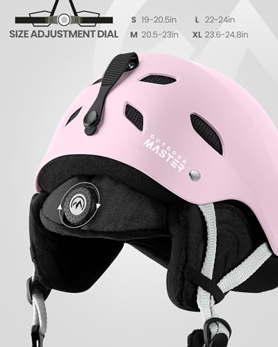OutdoorMaster Kelvin Ski Helmet - Snowboard Helmet for Men, Women & Youth (Matte Pink,L)