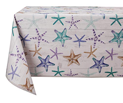 VINYLLA Nappe en Vinyle Facile à Nettoyer, Motif: étoile de mer