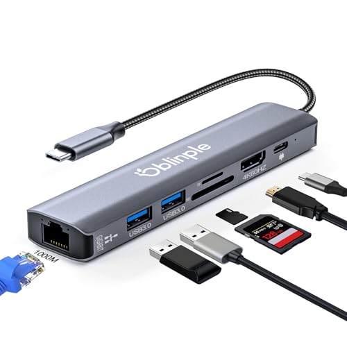 Adaptateur multiport USB C avec Ethernet stable et vidéo 4K 60Hz