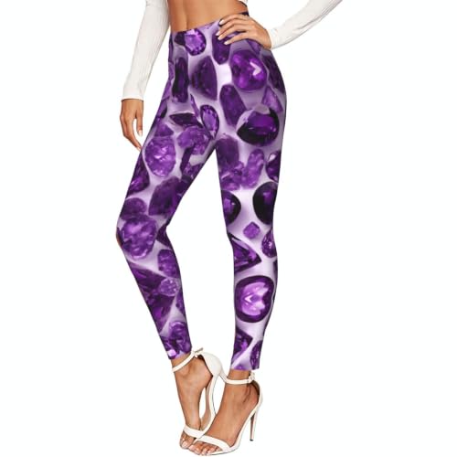 Leggings de compresión morados con estampado para estilizar la figura y dar máxima suavidad