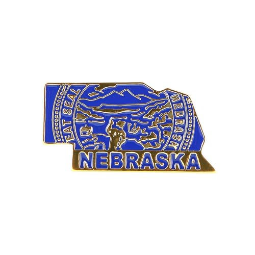 Image of State Shaped Map Lapel Metal Pin Enamel Brooch Keepsake Beautifully Designed for Backpack Hat