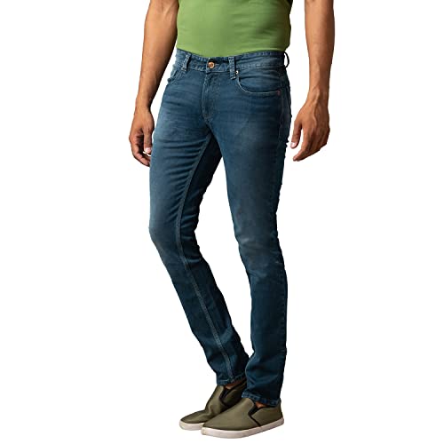 Image of Spykar Mid Tone Wash Cotton Skinny Fit Mens Jeans (S21KN-01BA-06RO-P)