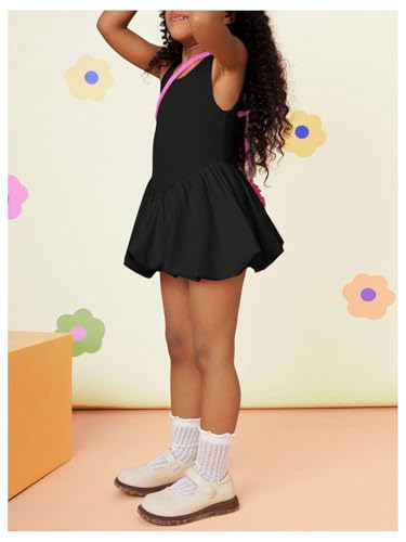 WDIRARA Toddler Girl's Cute Sleeveless Bubble Dress Crew Neck A Line Short Dress4