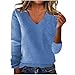 Women's Cashmere Sweaters Classic Fit V Neck Long Sleeve Sweater Fall Winter Warm Knitted Pullover Jumper Tops (Blue,Medium)