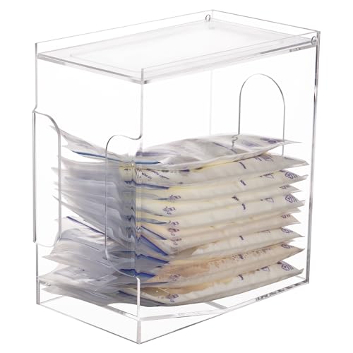 Image of Heyrelda Breast Milk Storage Tower for Breastmilk Storage Bags, Clear Breast Milk Storage Bags Freezer Organizer Breastmilk Storage Container with Freeze Milk Flat Storage Panel - Holds Up to 60 oz
