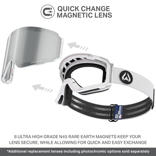 Wildhorn Roca Pro Cylindrical Ski Goggles Men Women, Ultra wide FOV 185°, Anti-Fog/Scratch 100% UV - Thumbnail 4