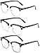 3 Packs Classic Half Frame Clear Lens Glasses Non Prescription Eyeglasses Men Women Glasses with Clear Lens with Pouch