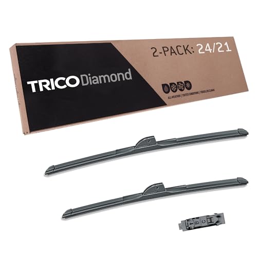 Image of TRICO Diamond 24 inch + 21 inch Super Premium Automotive Replacement Windshield Wiper Blades (Set of 2), Passenger and Driver Side All-Weather Beam Wiper Blades for Select Vehicle Models (Item #25-2421)