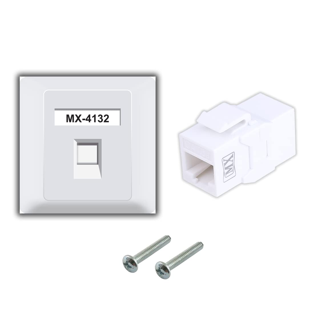 MX Single Port Face Plate with Shutter & Screws Included (Ø 86 x 86 mm) UTP CAT-6 Inline Coupler Additional Extension Female to Female Extender Plug-picture-14