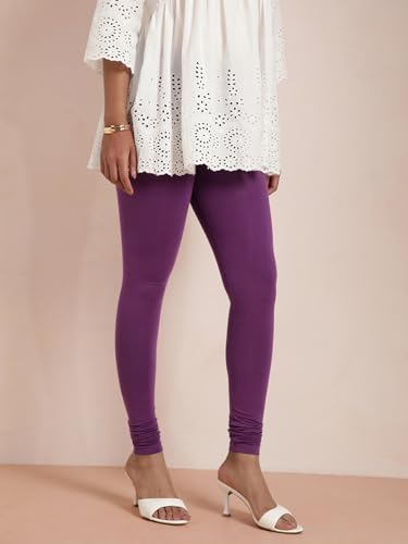 Image of TWIN BIRDS Tailored Cut and Classic Fit Super Stretchable Elastane Fabric Churidar Leggings for Women