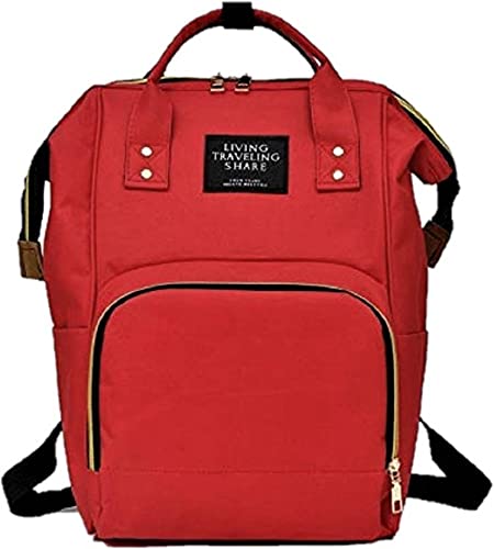 Image of Chinmay Kids Baby Diaper Backpack for New Born Baby Mother /Mom Stylish Polyester Organizer Bag for Casual Travel Outing & Traveling - Red