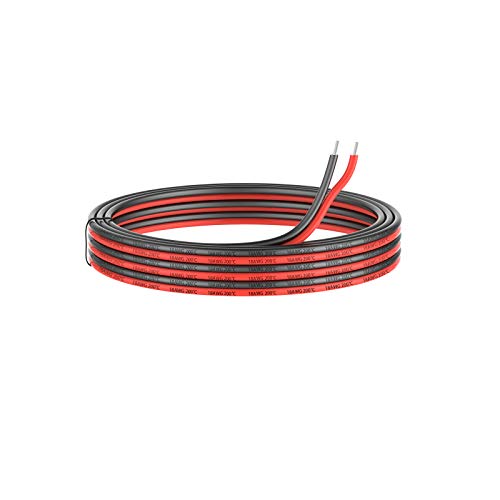 0,82 mm² 2 condutor cabo de silicone paralelo 10 metros [preto 5 m vermelho 5 m] 18 awg cabos de conexão cabo de cobre estanhado trançado sem oxigénio resistência a altas temperaturas