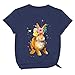 Produktbild Ostern T-Shirts Damen Sommer Blusen Tops Kurzarm Langarm Tuniken Langarmshirts Hemd Beste Freunde Pullover für Frauen mit Osterei Osterhase Motiv Frühjahr Herbst Osterhase bedrucktes Muster Tshirts