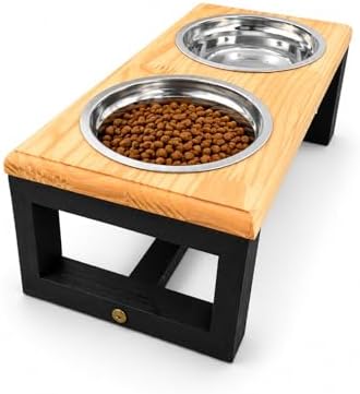Comedouro Elevado Duplo Para Cães e Gatos - Tamanho P