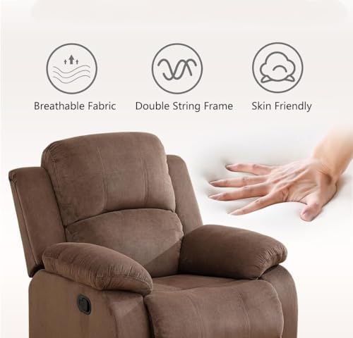 Image of Recliner Chair, Oversized Power Recliner with Home Theater Seating, Oversized Single Electric Reclining Chair Breathable Living Room Chairs for Adults Reading Gaming, Brown