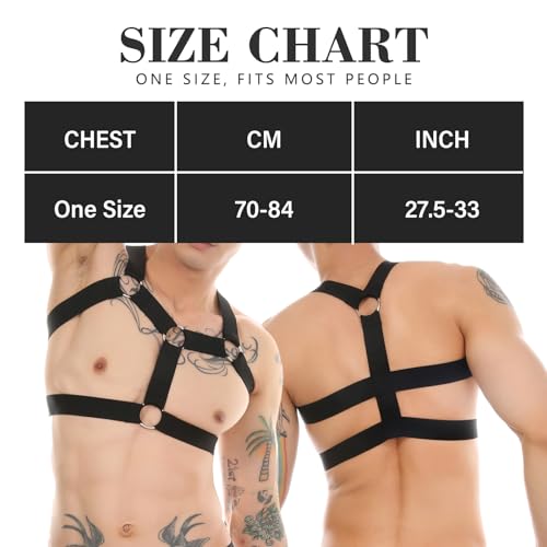 Image of Mens Harness Belt Nylon Elastic Body Shoulder Strap Sexy Halter Club Wear Cosplay Costume