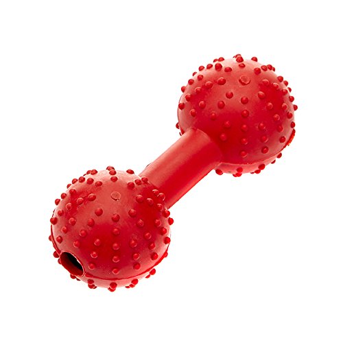 CLASSIC Pet Products Rubber Pimple Dumbbell with Bell, 110 mm, Red — image 1