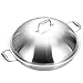 Produktbild Der Wok ist mit einem hochwertigen Deckel ausgestattet-15"Edelstahl Wok Ergonomisch designt zwei Handgriffe und ein Non-Stick-Scratch-Surface-Sturdy 2 Mm Thick Design