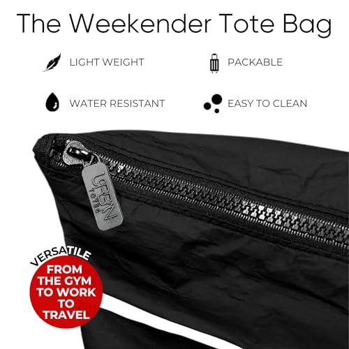 Bolso playero tote con cremallera y bolsillos miniatura 4