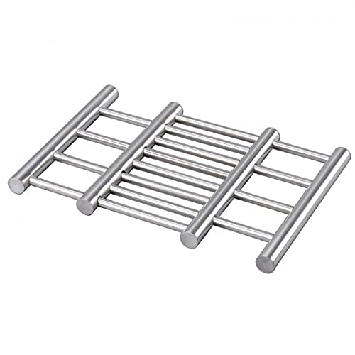 COM-FOUR® Salvamantel Acero Inoxidable - Salvamanteles para Olla, Fuente de Horno y Wok - Extensible Aprox. 22, 38 x 20 x 1.8 cm (1 Pieza)