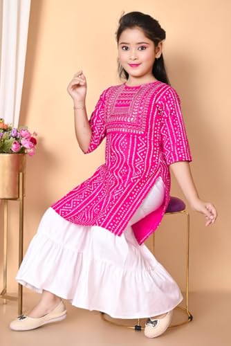 Image of Indian Traditional Dress for Baby Girl Kids Kurti and Sharara