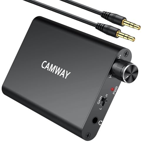 CAMWAY Amplificatore per Cuffie Hi-Fi Portatile Ricaricabile 16-300Ω,con Due Livelli