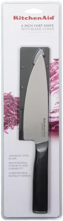 Miniatura 8 de KitchenAid Cuchillo de chef clásico con cubierta de hoja a medida, 6 pulgadas, cuchillo de cocina afilado, hoja de acero inoxidable japonés de alto
