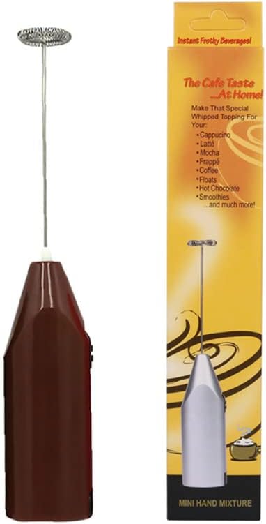 Milk Frother Handheld Mixer Foamer Coffee Maker Egg Beater Chocolate/Cappuccino Stirrer Mini Portable Blender Kitchen Whisk Tool M2-Brown
