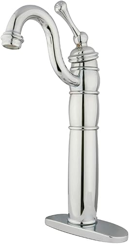 Miniatura 1 de Kingston Brass KB1428BL Heritage - Grifo para fregadero con placa de cubierta opcional, níquel cepillado