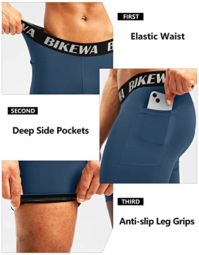 Bikewa Men'S 4D Padded Bike Shorts Cycling Underwear Biking Bicycle Road Riding Cycle Biker Padding Shorts For Men Side Pockets thumb #4