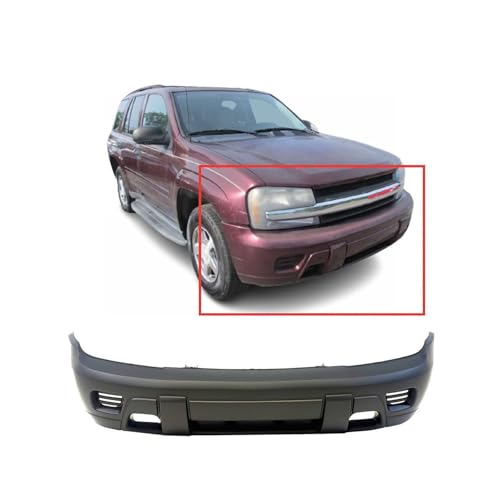 Image of FitParts Compatible with Chevrolet Trailblazer 2002-2009 Front Bumper Cover | Primed, Without Fog Light Holes, Ready to Paint, OEM 88937008, GM1000640
