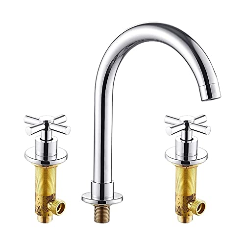 Robinet de salle de bain pivotant à double poignée pour vasque moderne
