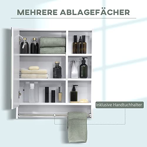 Kleankin-spiegelkast-badkamerspiegel-met-dimbare-LED-verlichting-handdoekhouder-wit-60-x-15-x-69-cm