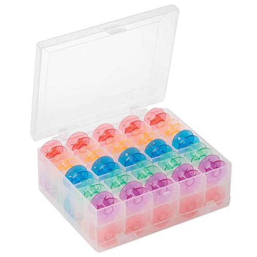Fox Valley Traders Double Sided Bobbin Box with 50 Bobbins
