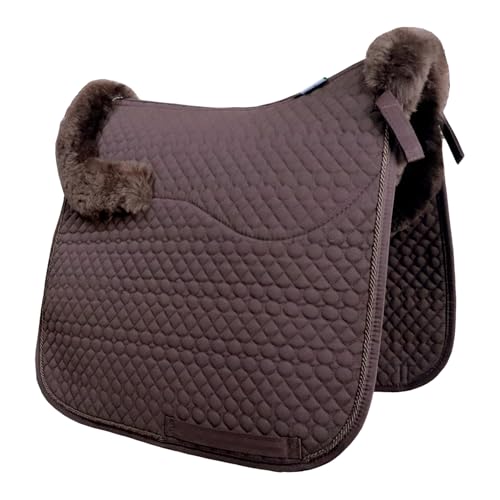 Woolous Brown Dressage Saddle Pad Sheepskin Lambskin Wool Fleece Horse Pad