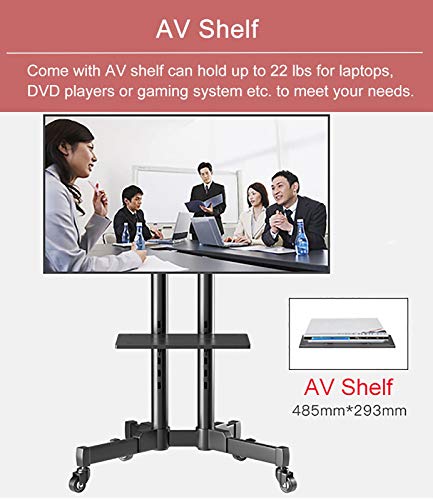 Soporte móvil negro inclinable para TV de 32-70 pulgadas miniatura 7